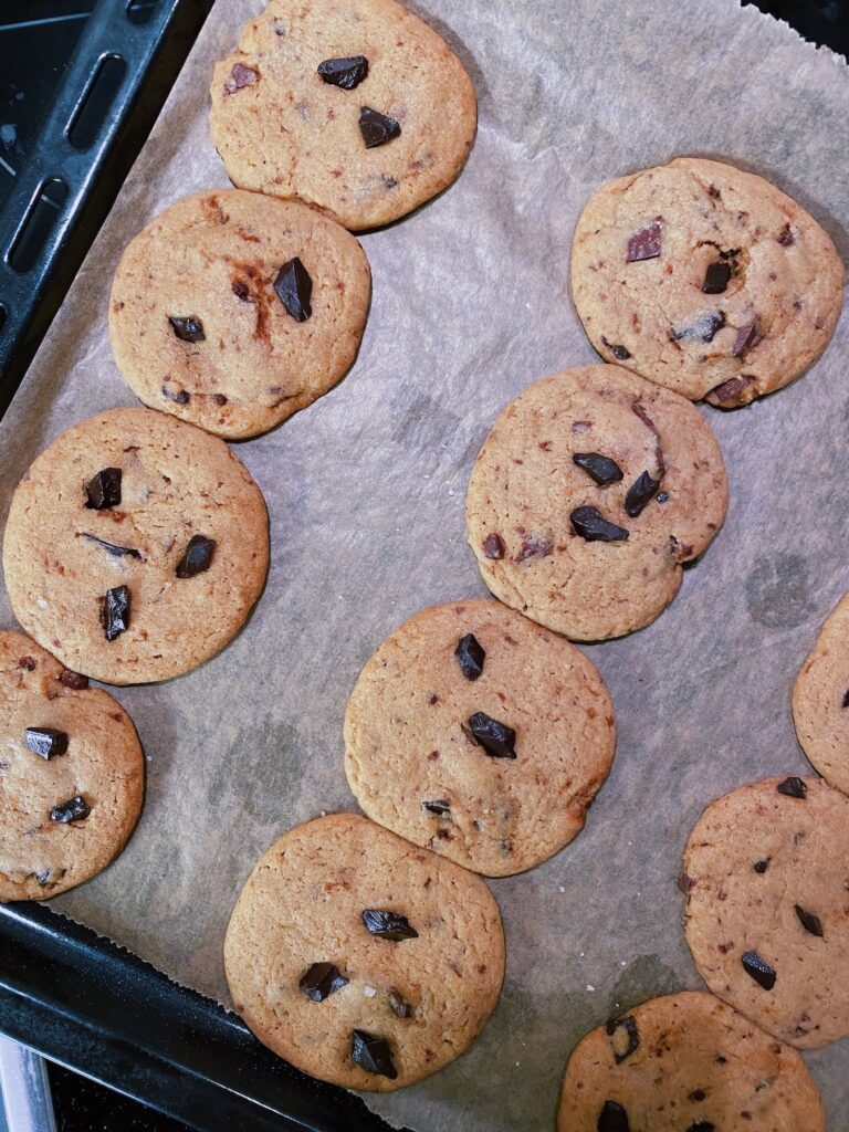 chocolate chip cookie after bake