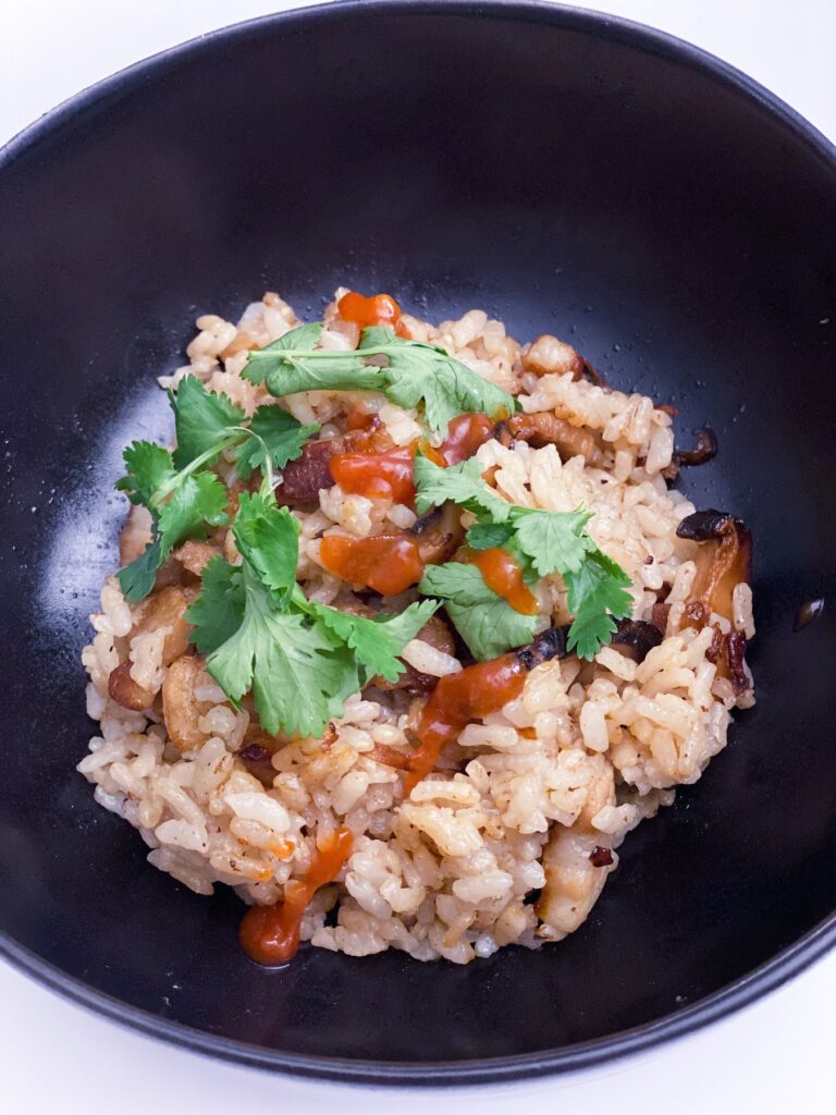 Rice-cooker chicken and shiitake mushroom sticky rice, Recipe